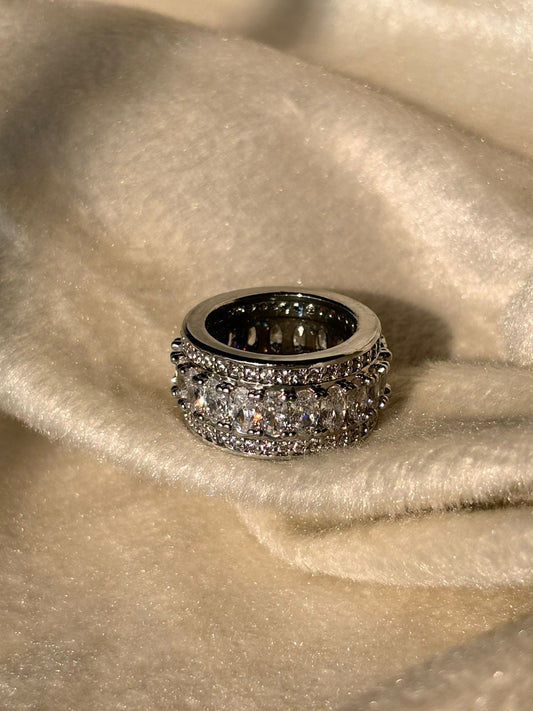 Diamond Solitaire Ring - Silver 5.5 UK