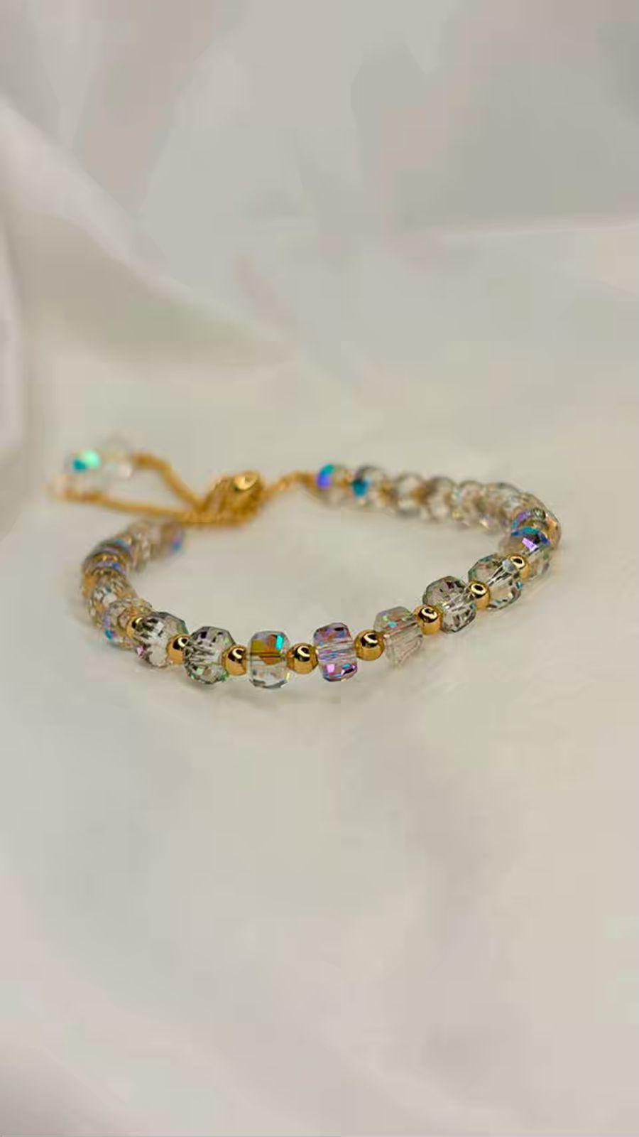 Greenish Colourful Healing Crystals Bracelet for Peace ( Adjustable )