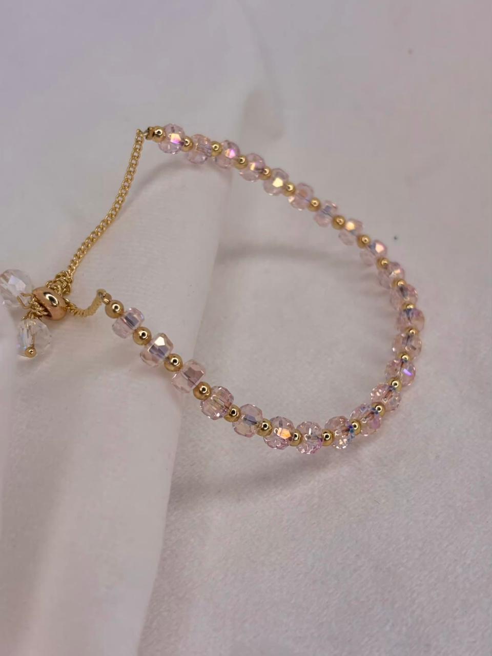 Light Pink Healing Crystal Bracelet for Calming and Self Love