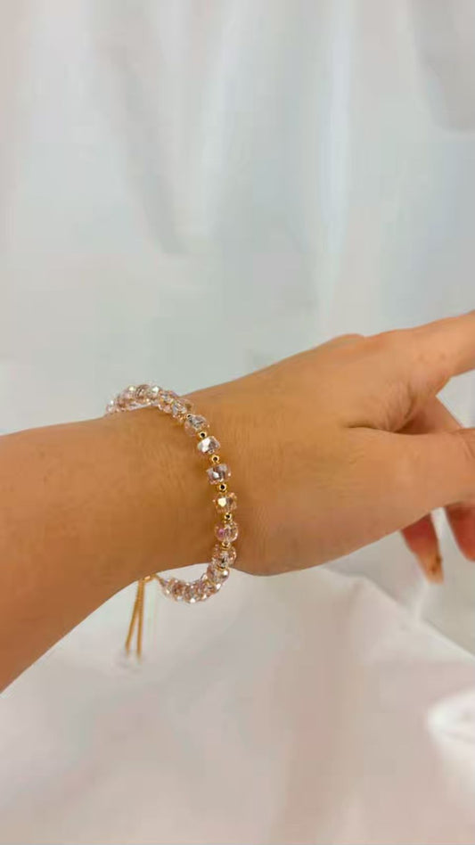 Light Pink Healing Crystal Bracelet for Calming and Self Love