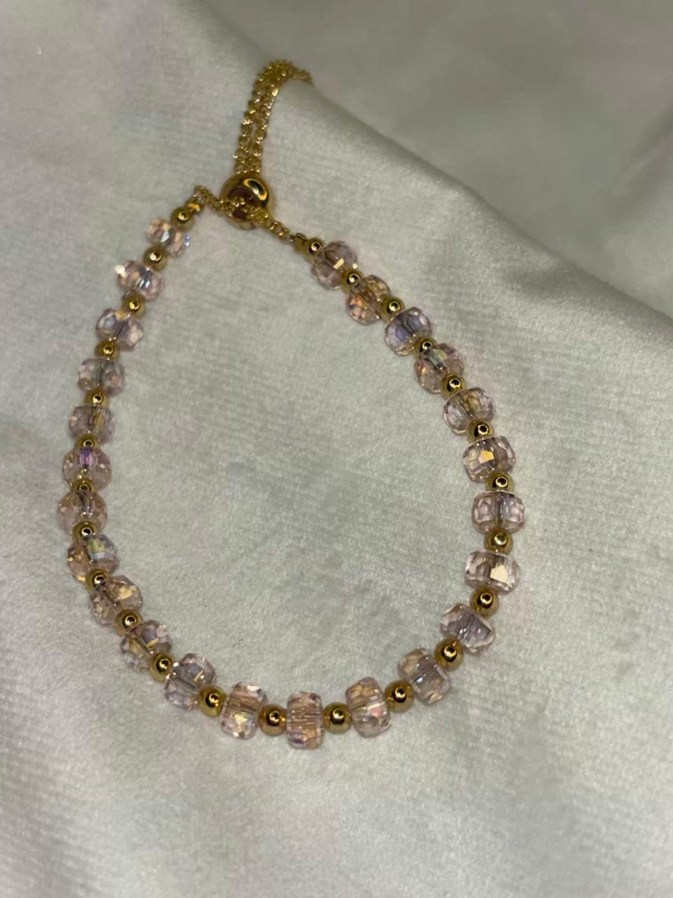 Light Pink Healing Crystal Bracelet for Calming and Self Love