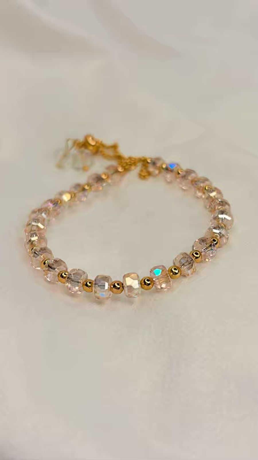 Light Pink Healing Crystal Bracelet for Calming and Self Love