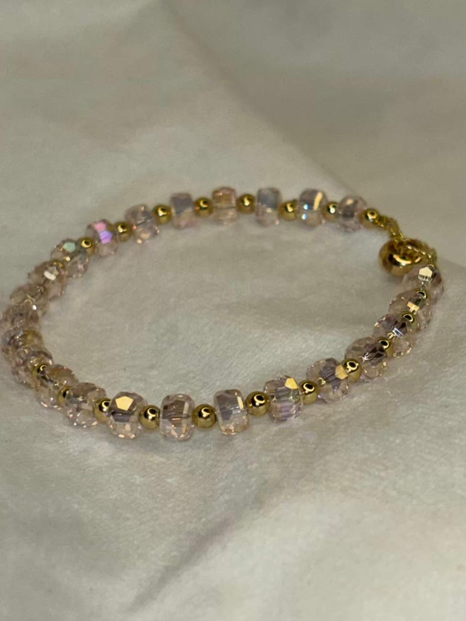 Light Pink Healing Crystal Bracelet for Calming and Self Love