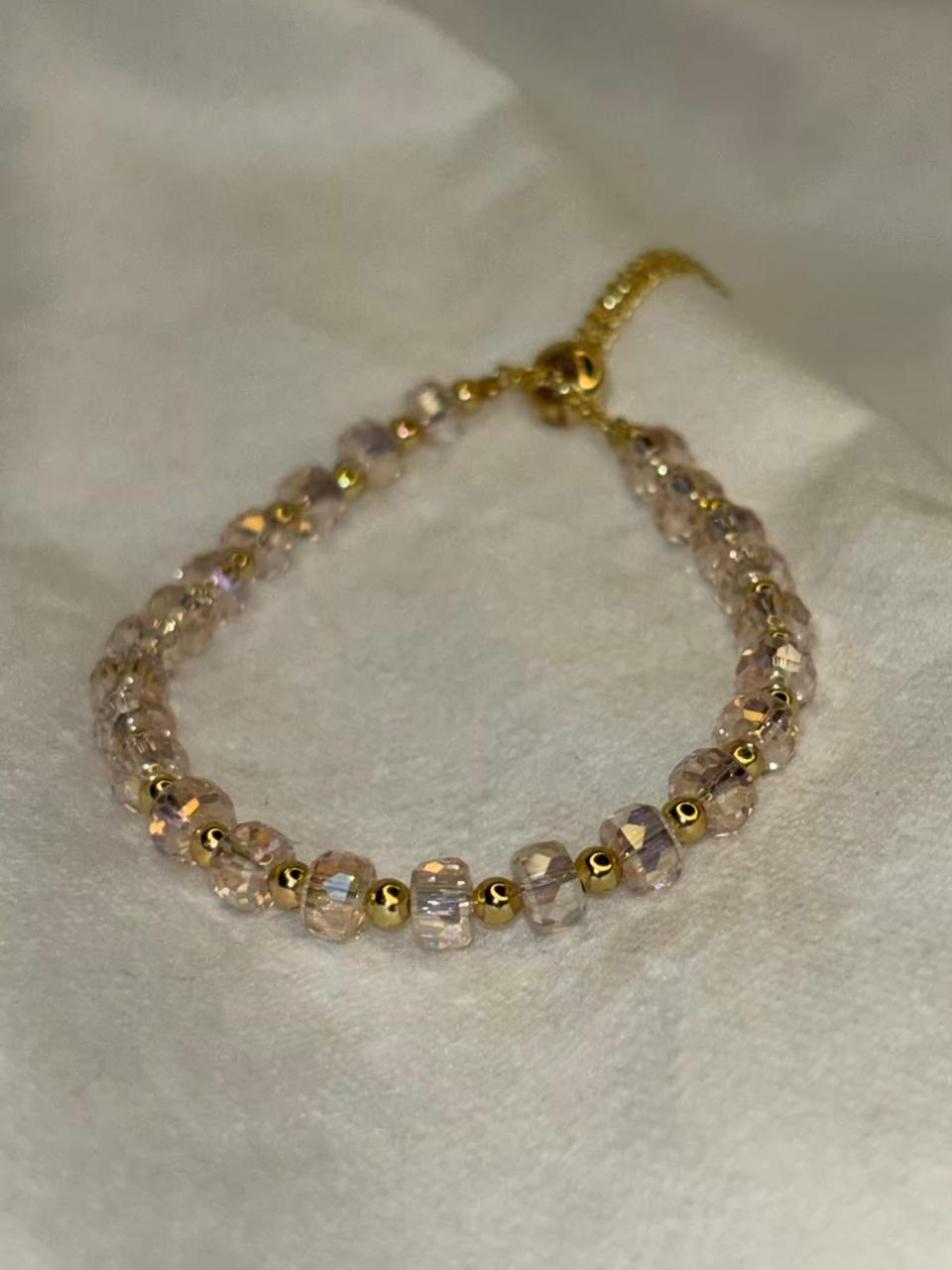 Light Pink Healing Crystal Bracelet for Calming and Self Love