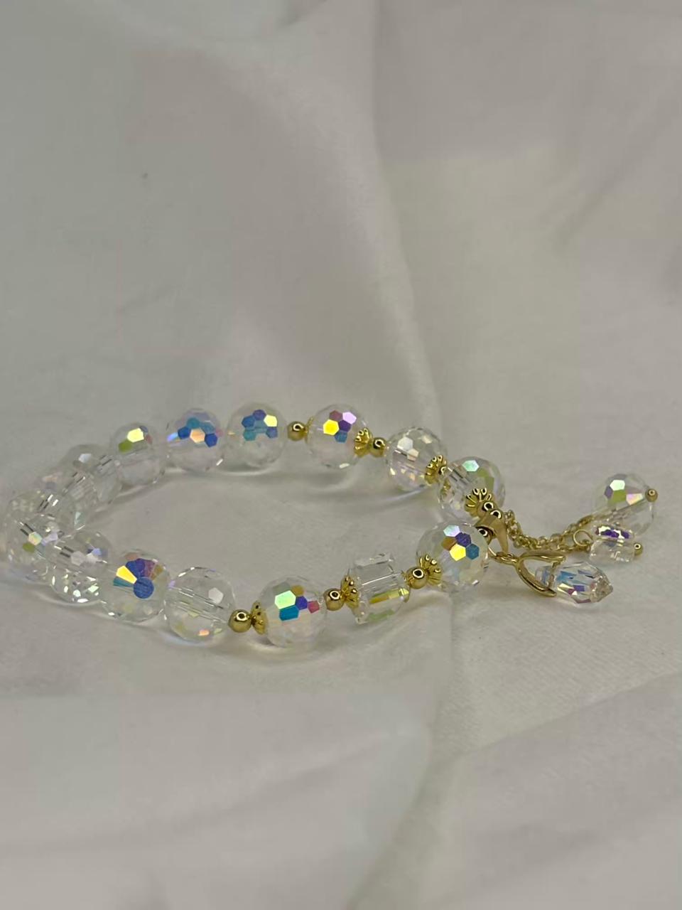 Big Clear Crystals Bracelet for Healing and Positive Vibes