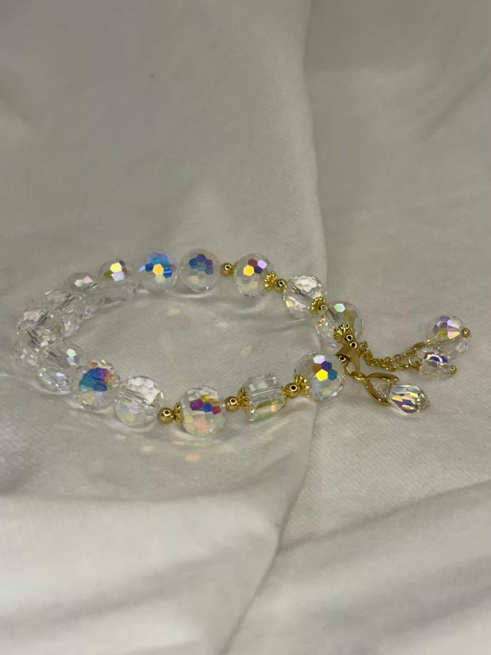 Big Clear Crystals Bracelet for Healing and Positive Vibes