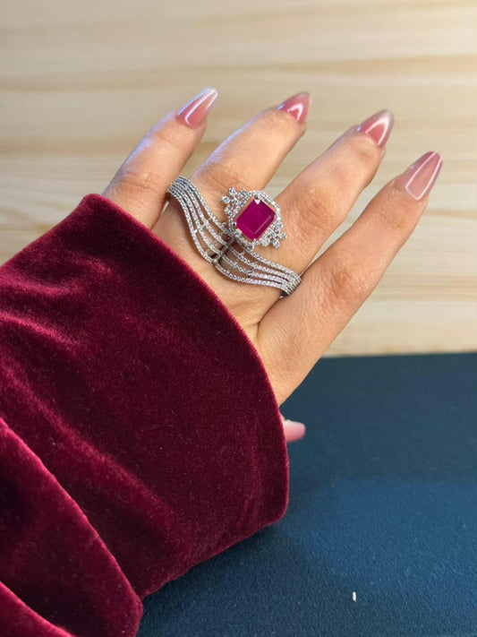 Cocktail Ring Silver Gold Rose Gold Adjustable upto US Size 8