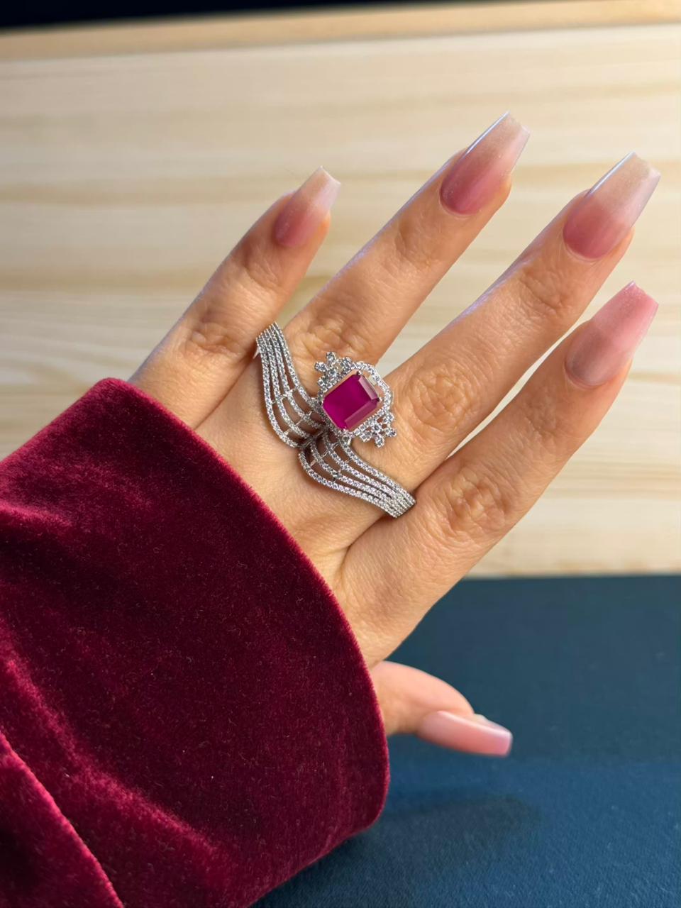 Cocktail Ring Silver Gold Rose Gold Adjustable upto US Size 8