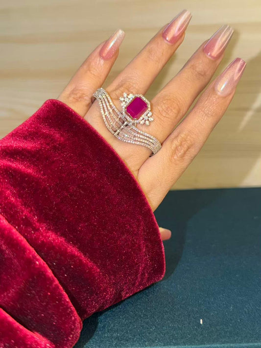 Cocktail Ring Silver Gold Rose Gold Adjustable upto US Size 8