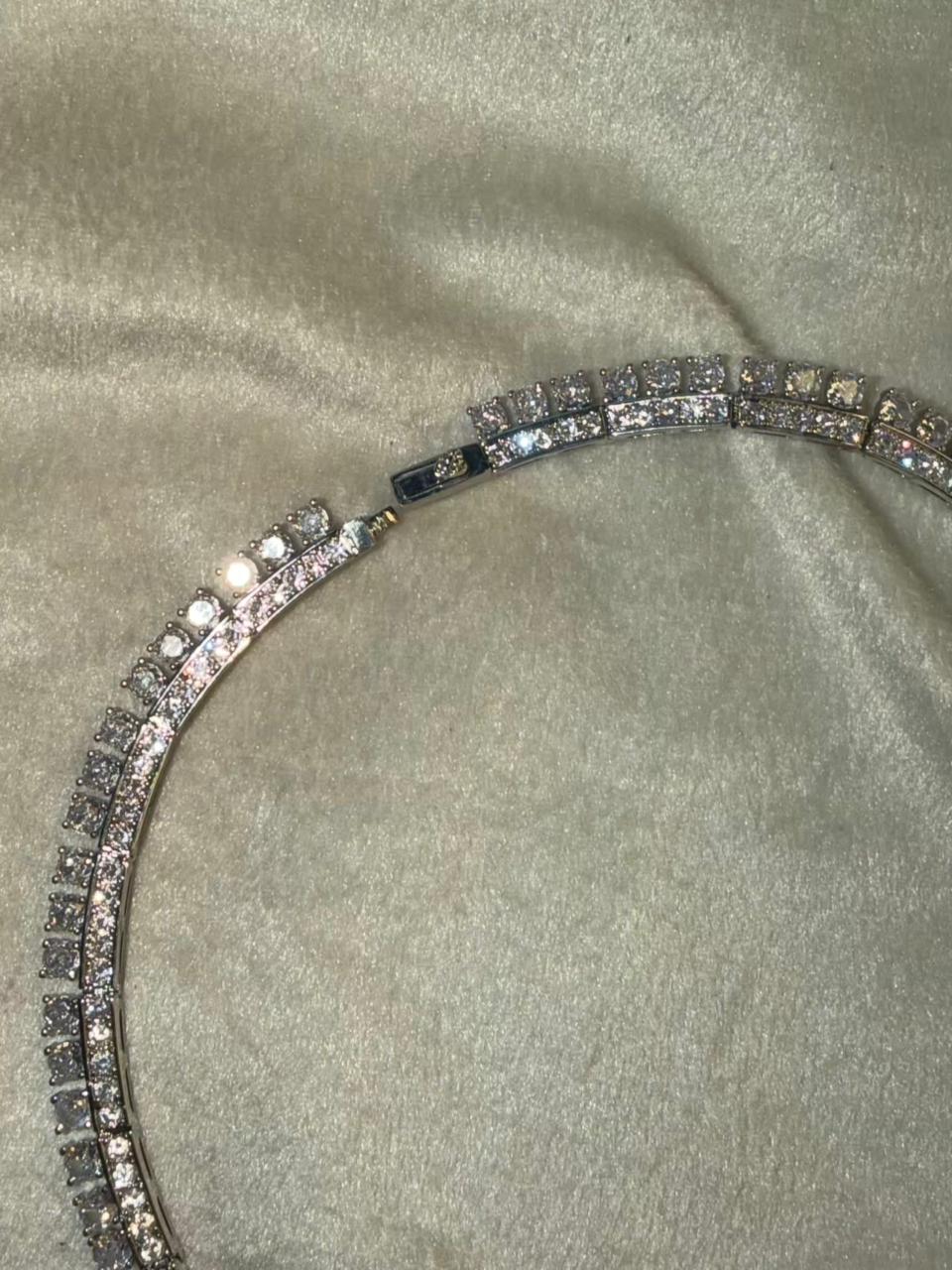 Ruby Red Stone Necklace Set with Emerald Green Bead Drops - Necklace and Earrings