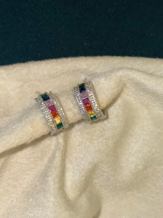 Multicoloured Ear Hoops Earrings