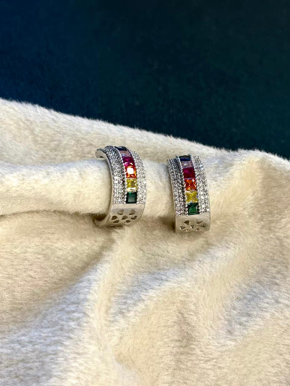 Multicoloured Ear Hoops Earrings