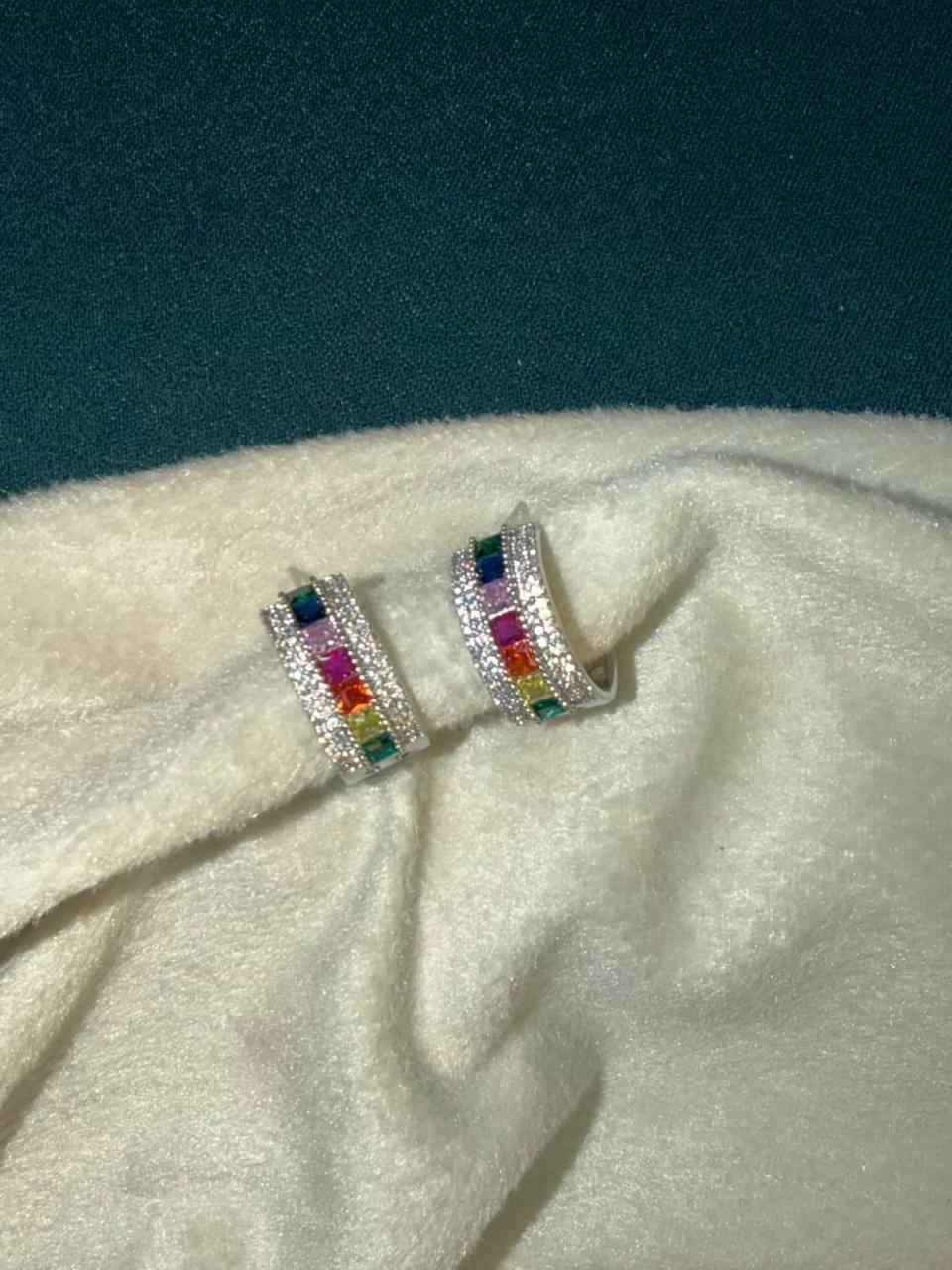 Multicoloured Ear Hoops Earrings