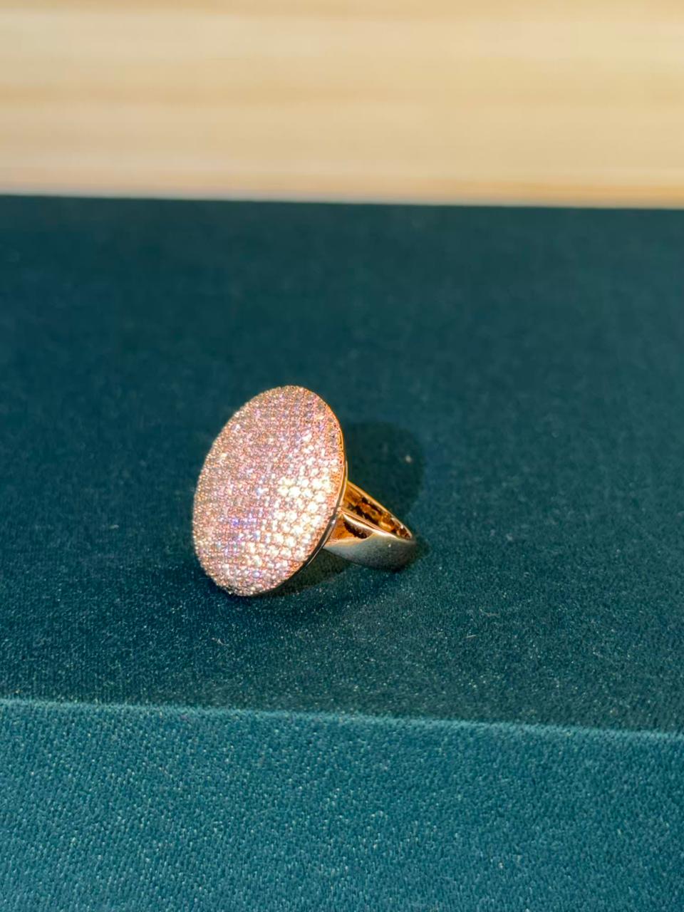 White Stone Round Silver Plated Ring Size Adjustable