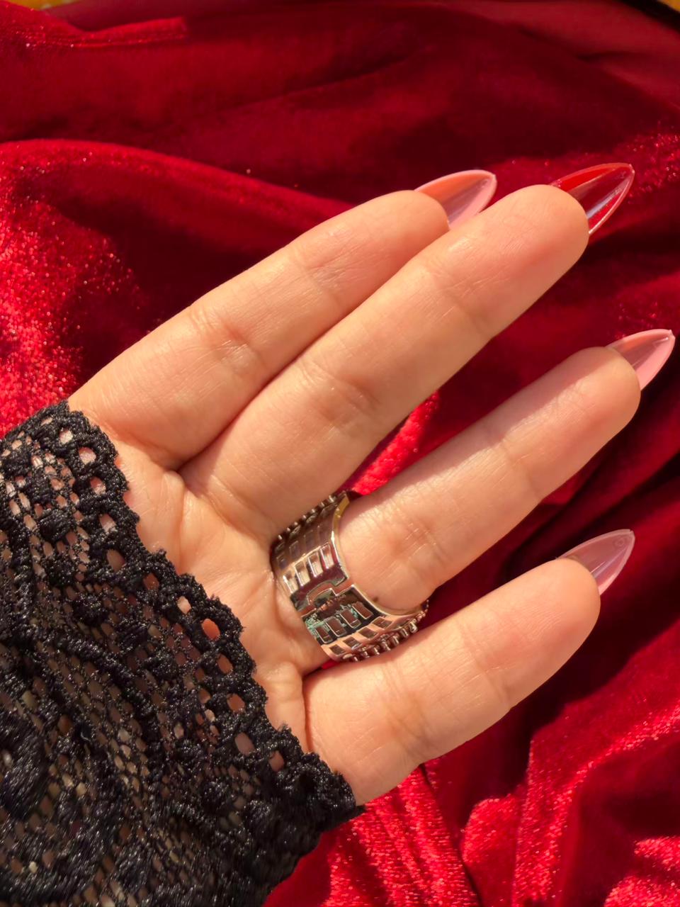 Round Cluster Crystal 18K Gold Plated Statement Ring Adjustable