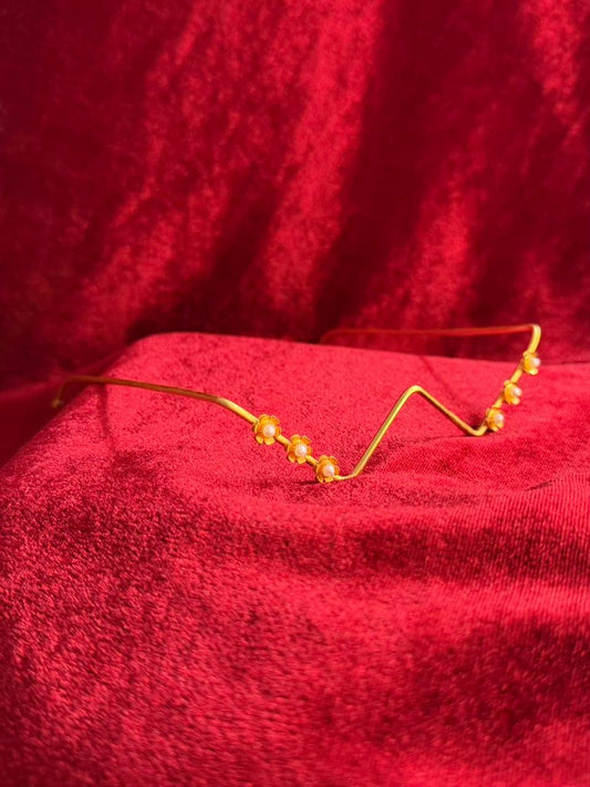 Viral Facelet – Zigzag Floral Pearl Gold Plated Finish Design (Partial COD 200₹ / Prepaid )