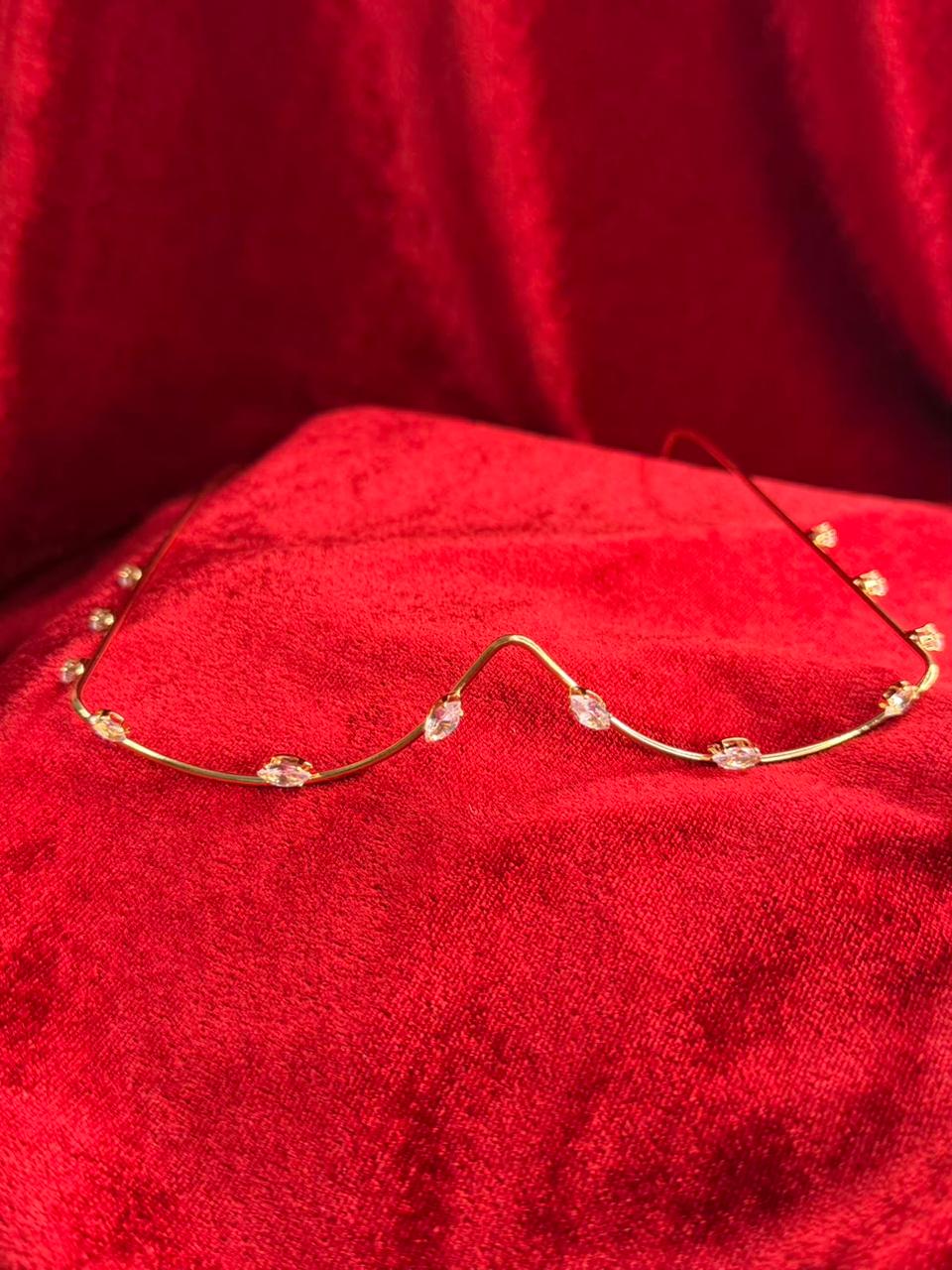 Viral Facelet – Wave Curve Crystal Drop Gold Plated Finish Design (Partial COD ₹200)