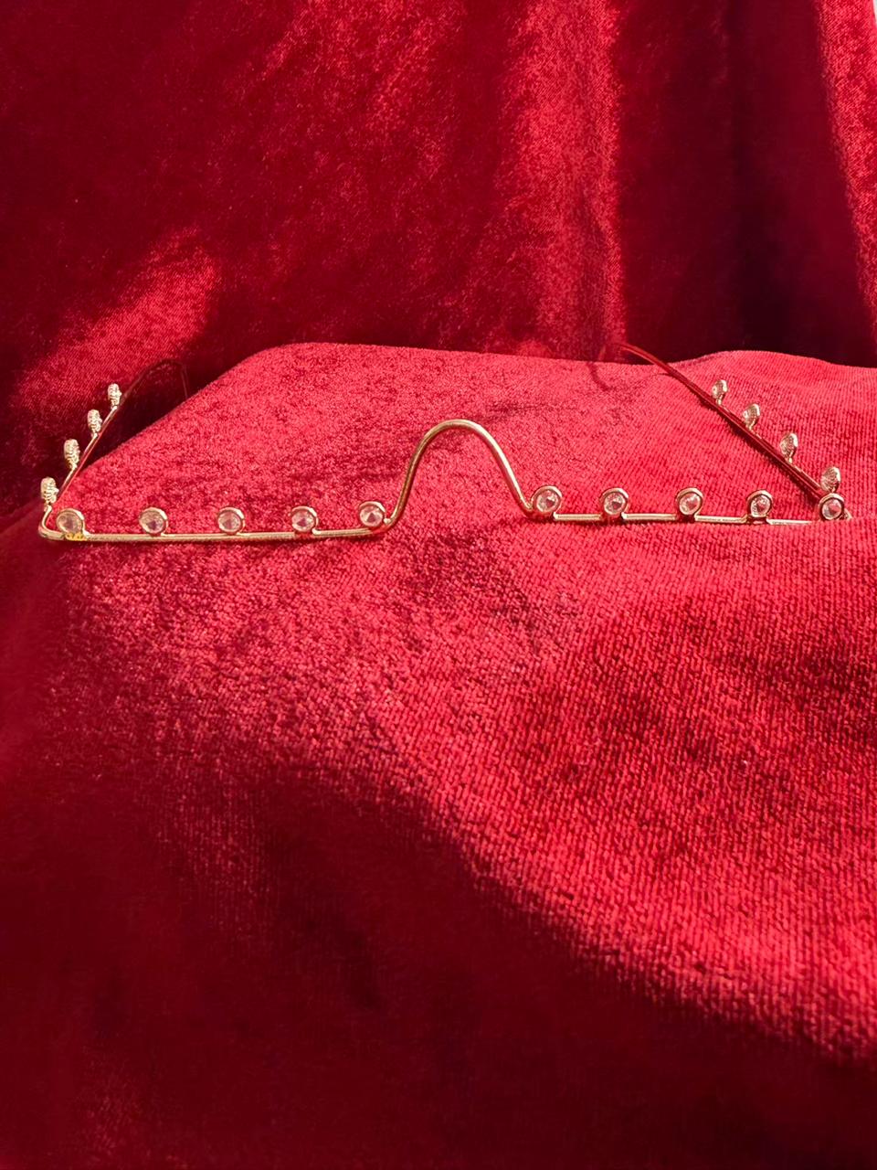 Viral Facelet – Center Peak Crystal Line Gold Plated Finish Design