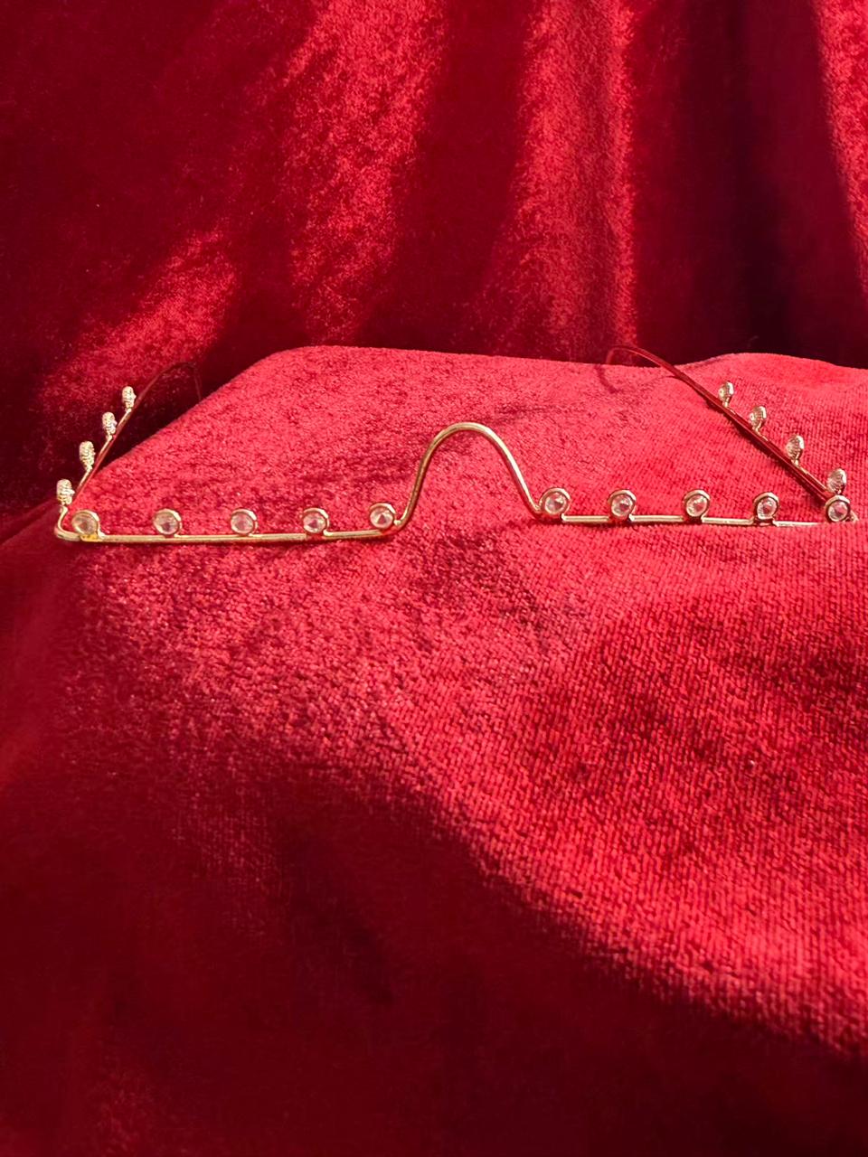 Viral Facelet – Center Peak Crystal Line Gold Plated Finish Design