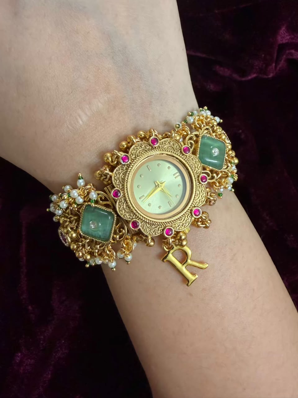 Best Seller Round Gold Dial Maharani Watch Heritage Bracelet( Price drop for last piece )