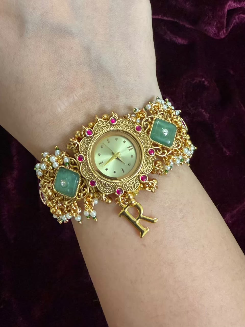 Best Seller Round Gold Dial Maharani Watch Heritage Bracelet( Price drop for last piece )
