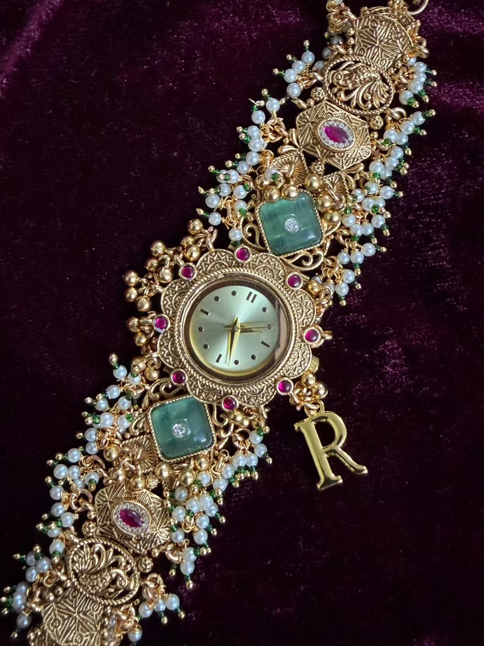 Best Seller Round Gold Dial Maharani Watch Heritage Bracelet( Price drop for last piece )