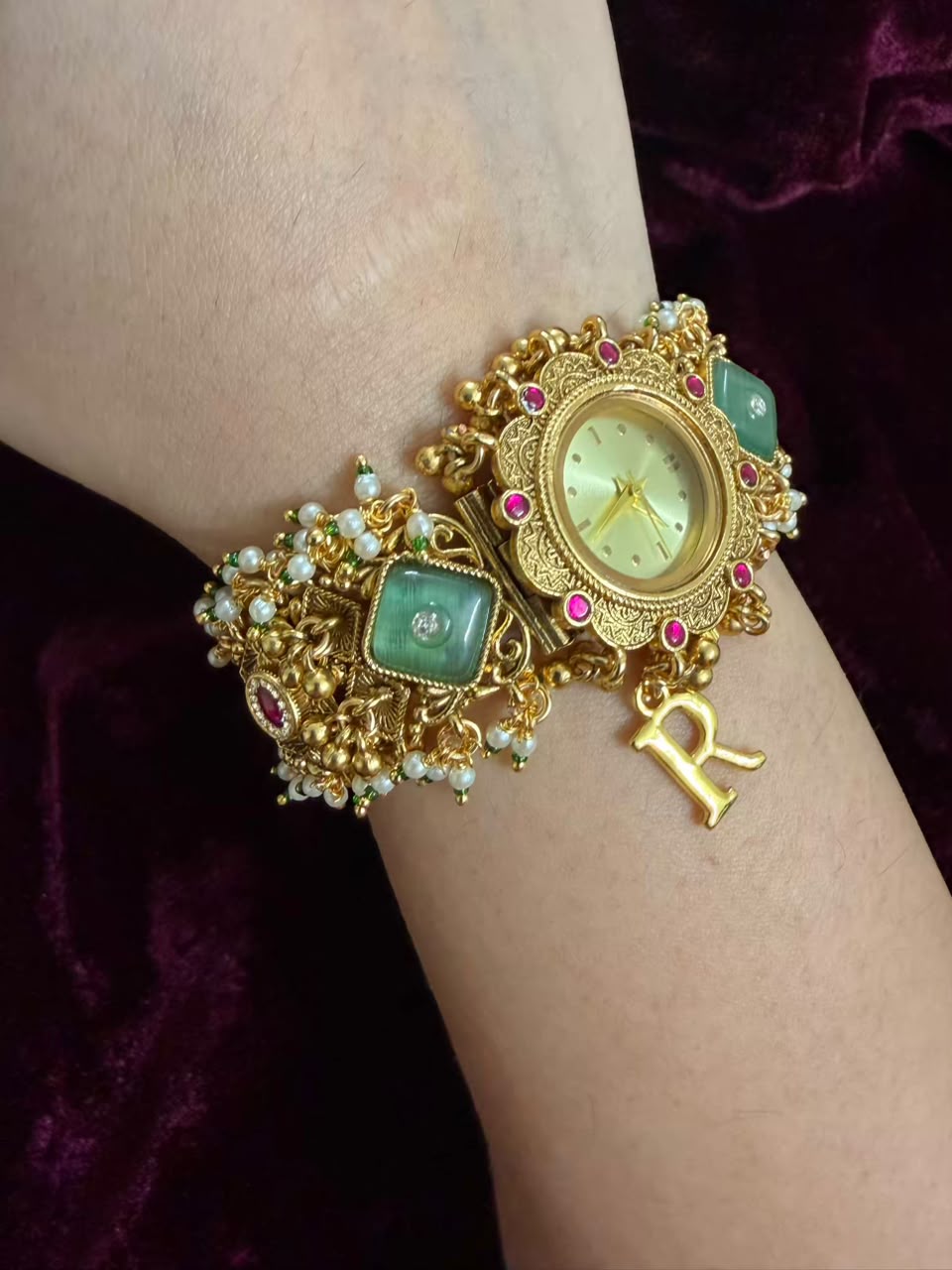 Best Seller Round Gold Dial Maharani Watch Heritage Bracelet( Price drop for last piece )