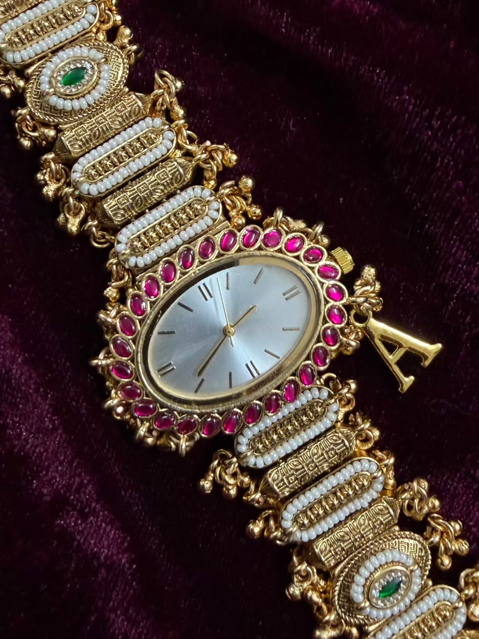 Viral Oval Dial Heritage Watch Rakhi in Premium Swarvoski( Free Initial)