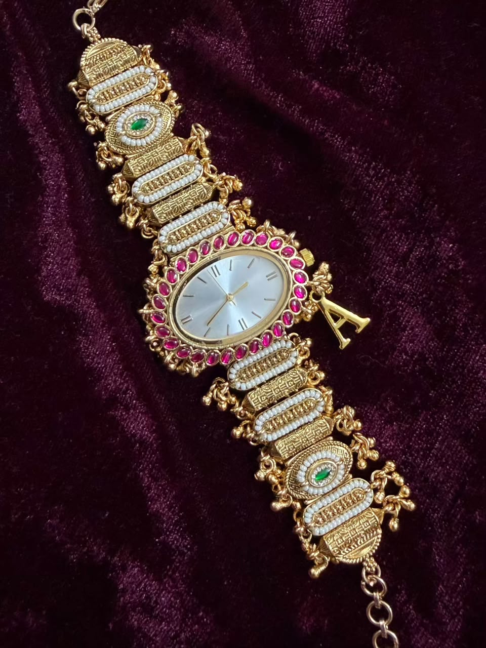 Viral Oval Dial Heritage Watch Rakhi in Premium Swarvoski( Free Initial)