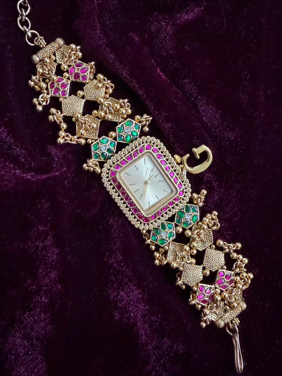 Viral Square Dial Heritage Watch Rakhi in Premium Swarovski (Free Initial)