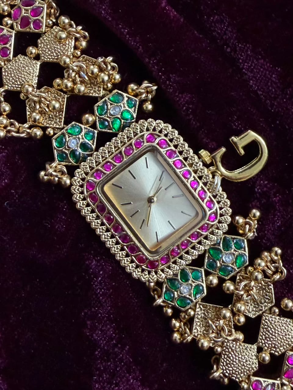 Viral Square Dial Heritage Watch Rakhi in Premium Swarovski (Free Initial)