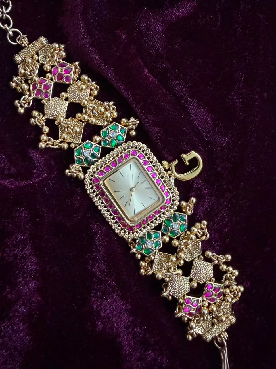 Viral Square Dial Heritage Watch Rakhi in Premium Swarovski (Free Initial)