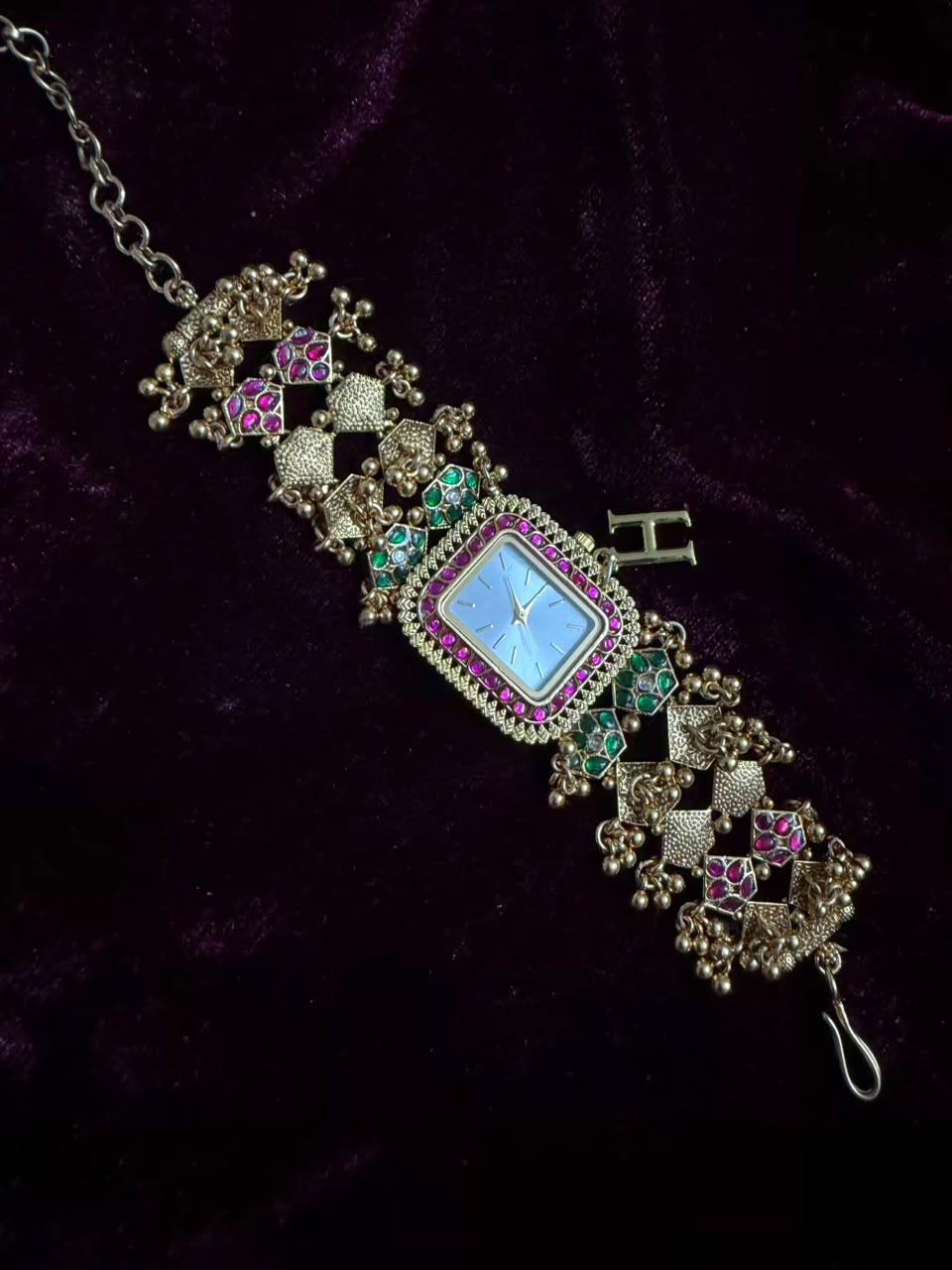 Mosaic Luxe Square Dial Watch Rakhi in Premium Swarovski (Free Initial)