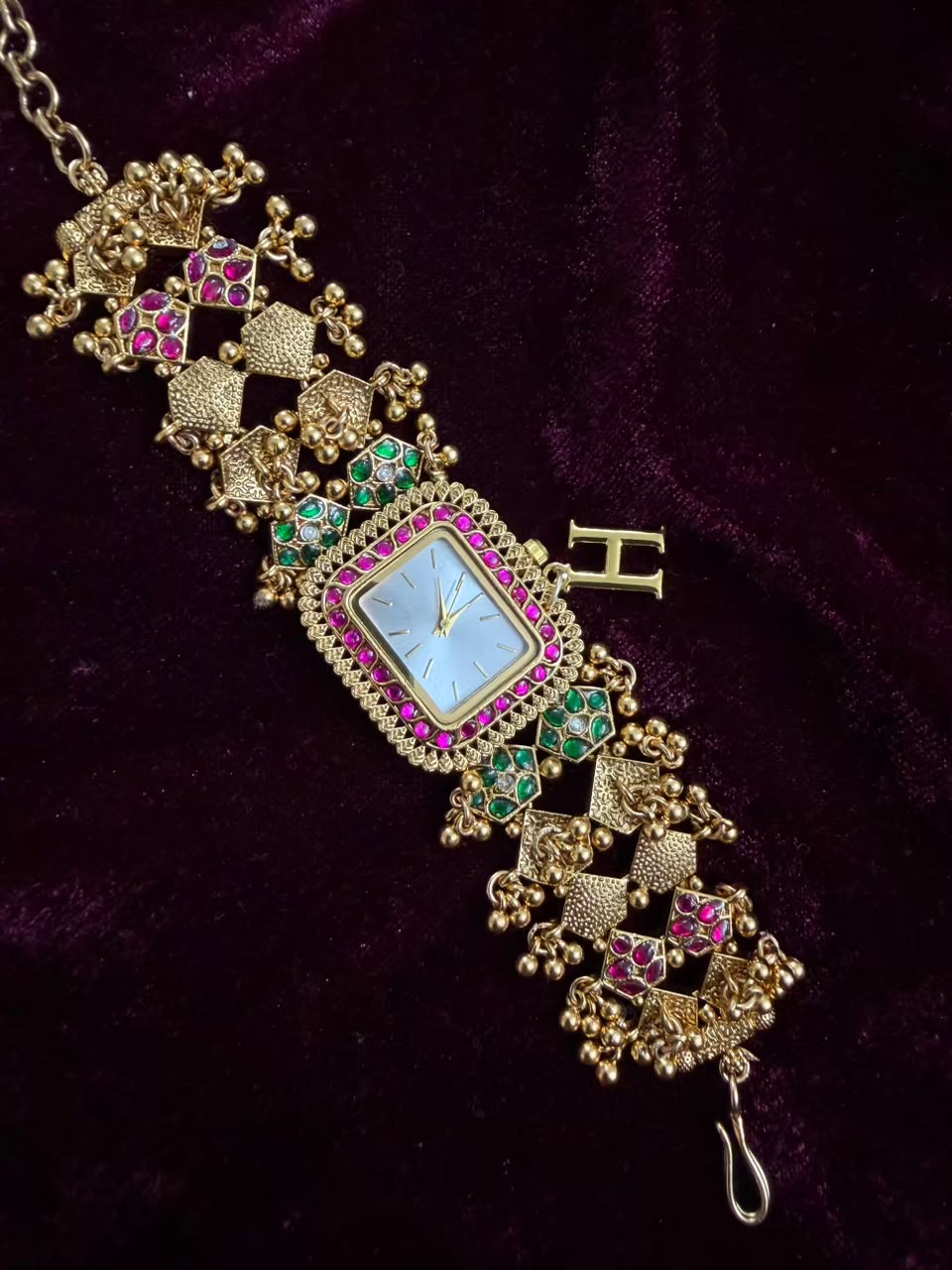 Mosaic Luxe Square Dial Watch Rakhi in Premium Swarovski (Free Initial)