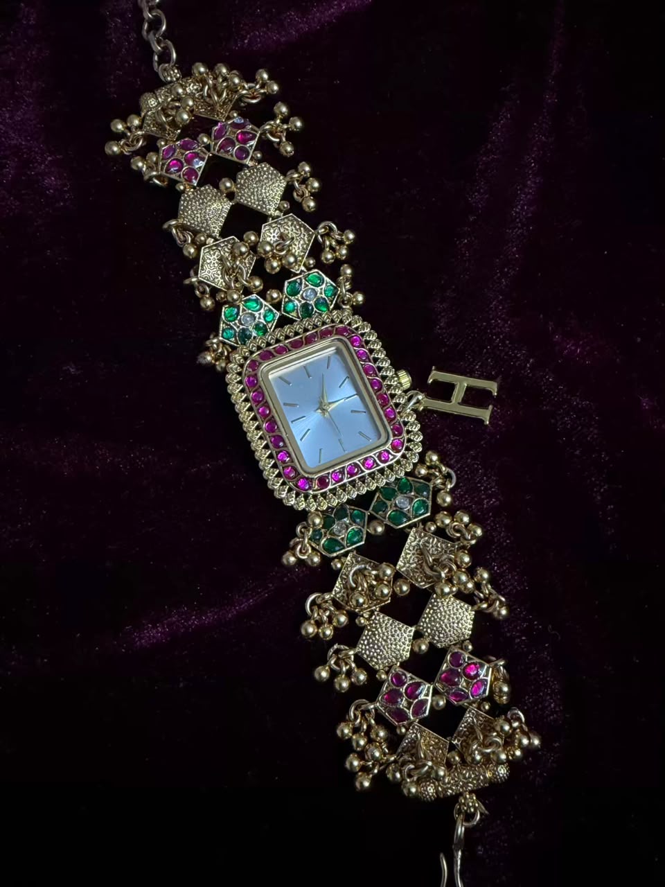 Mosaic Luxe Square Dial Watch Rakhi in Premium Swarovski (Free Initial)