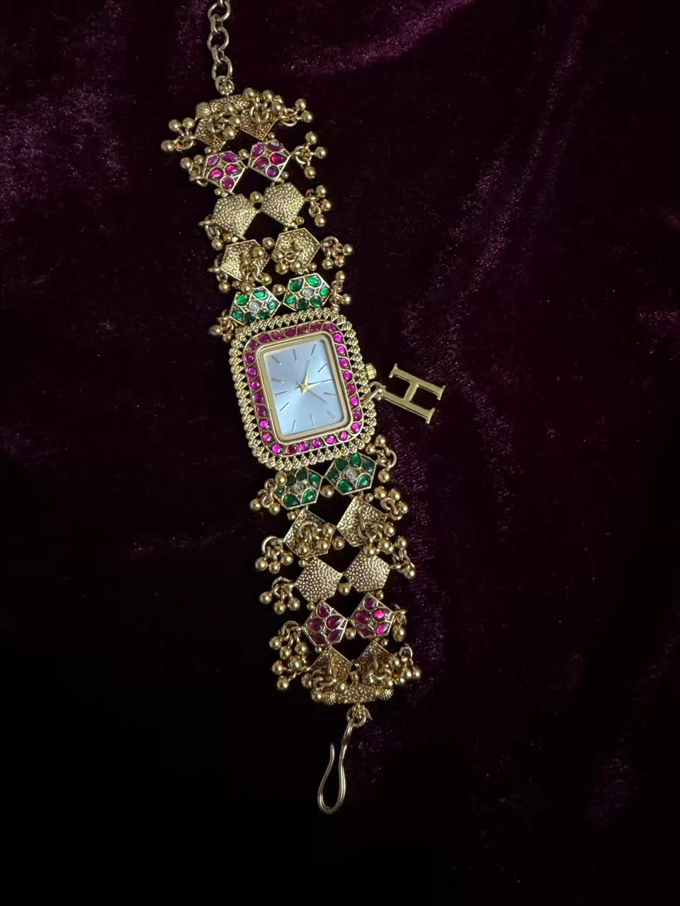 Mosaic Luxe Square Dial Watch Rakhi in Premium Swarovski (Free Initial)