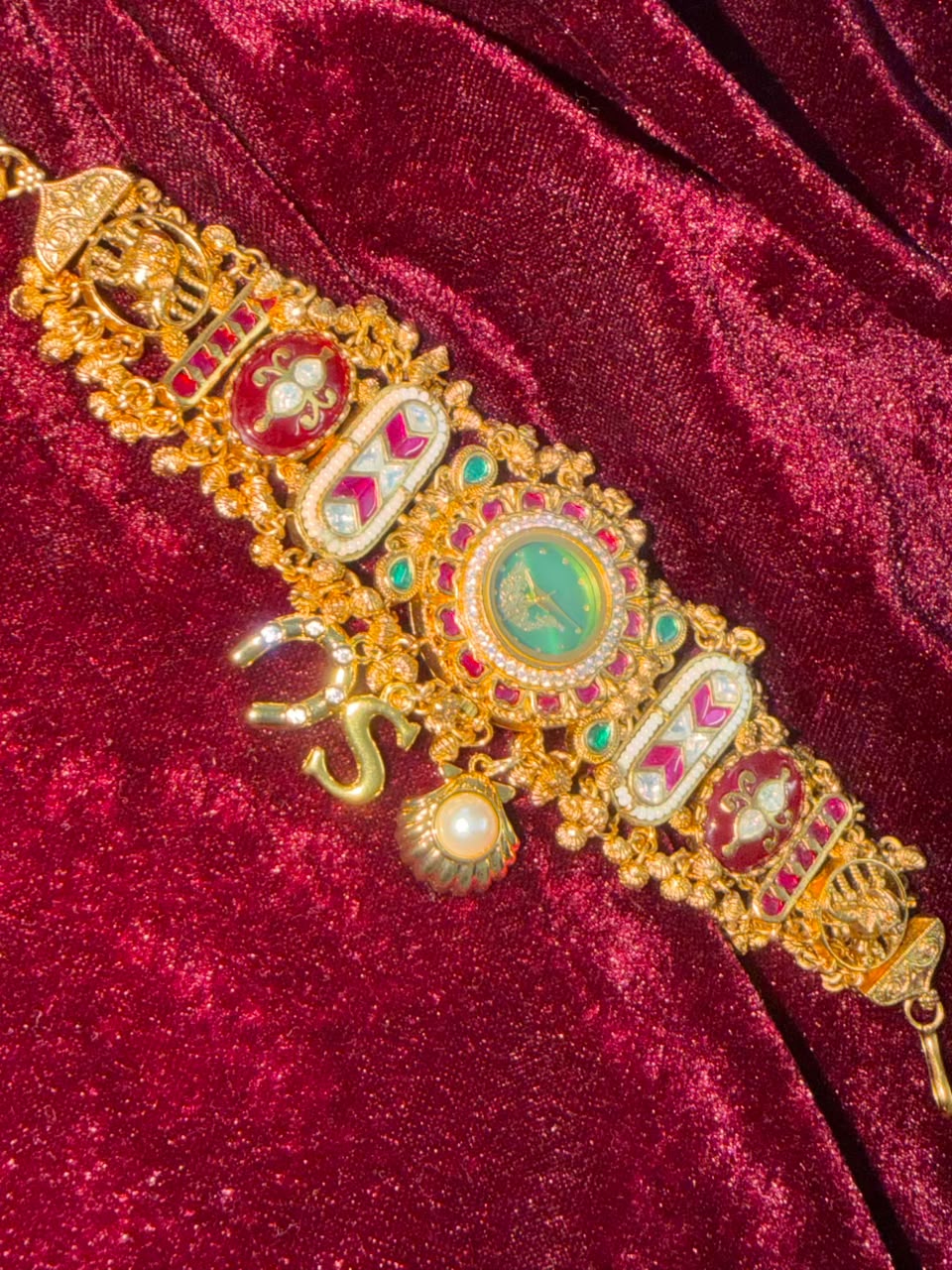 Regal Heritage Round Dial Designer Watch Rakhi in Premium Swarovski (Free Initial)