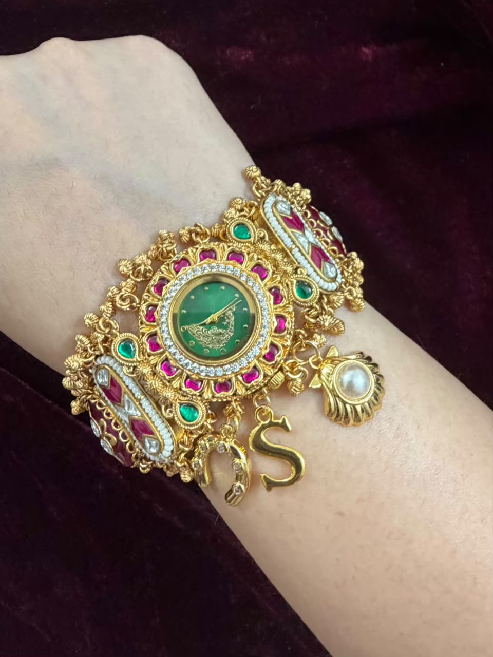 Regal Heritage Round Dial Designer Watch Rakhi in Premium Swarovski (Free Initial)