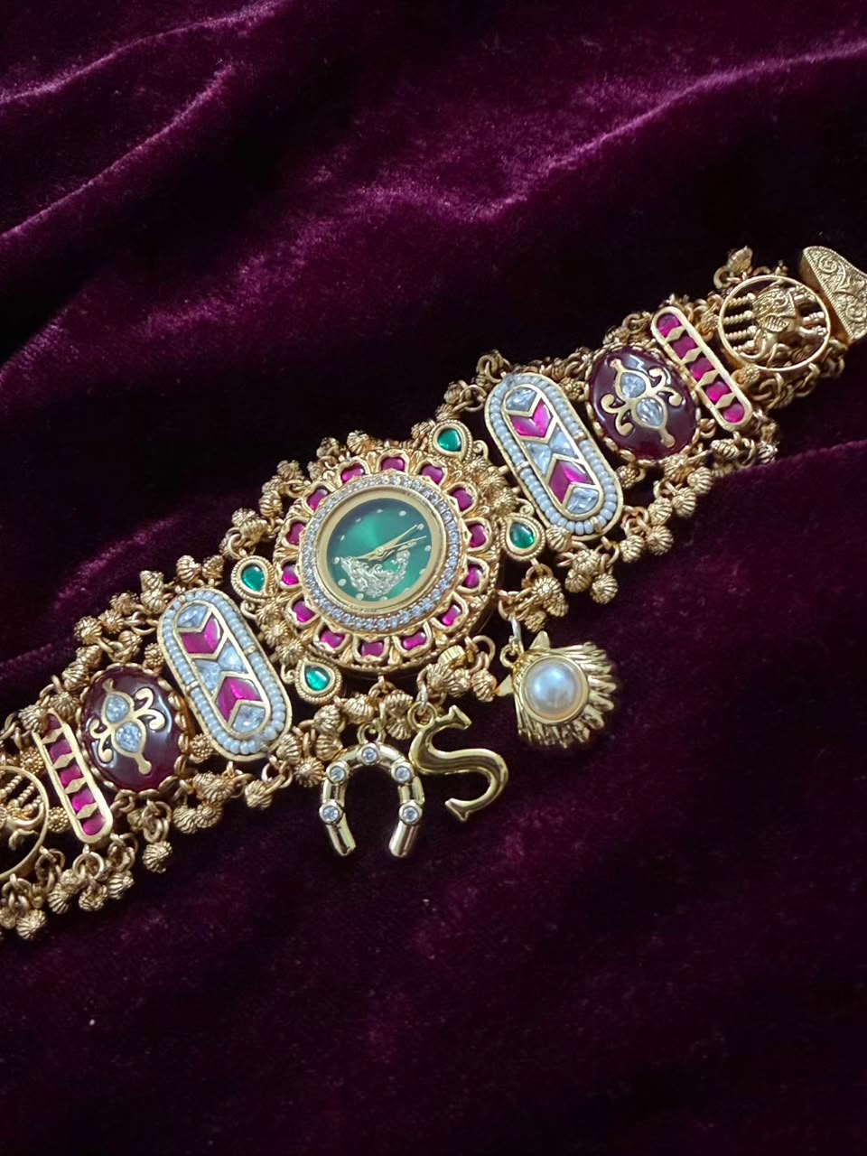Regal Heritage Round Dial Designer Watch Rakhi in Premium Swarovski (Free Initial)