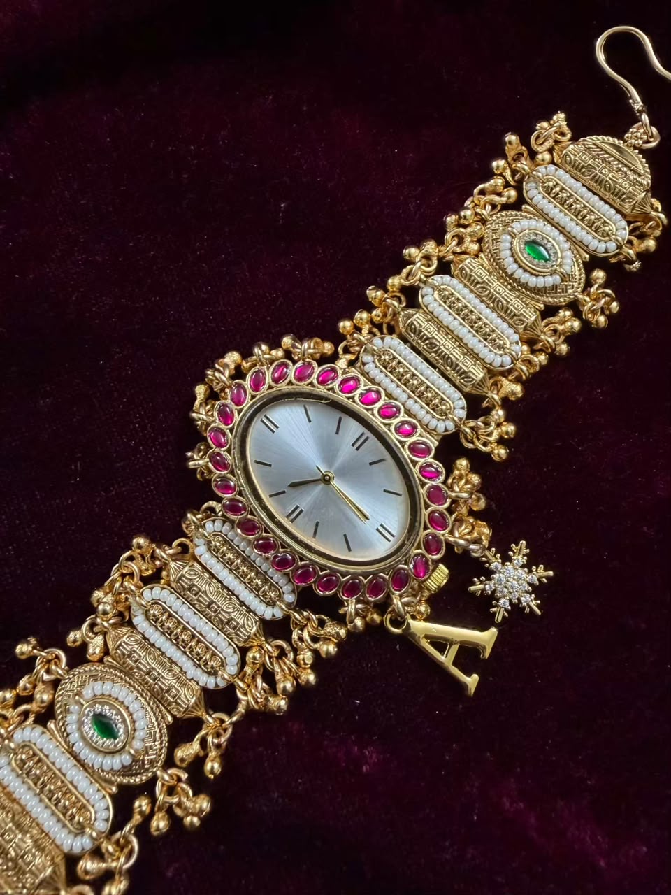 Royal Oval Dial Luxury Watch Rakhi in Premium Swarovski (Free Initial)