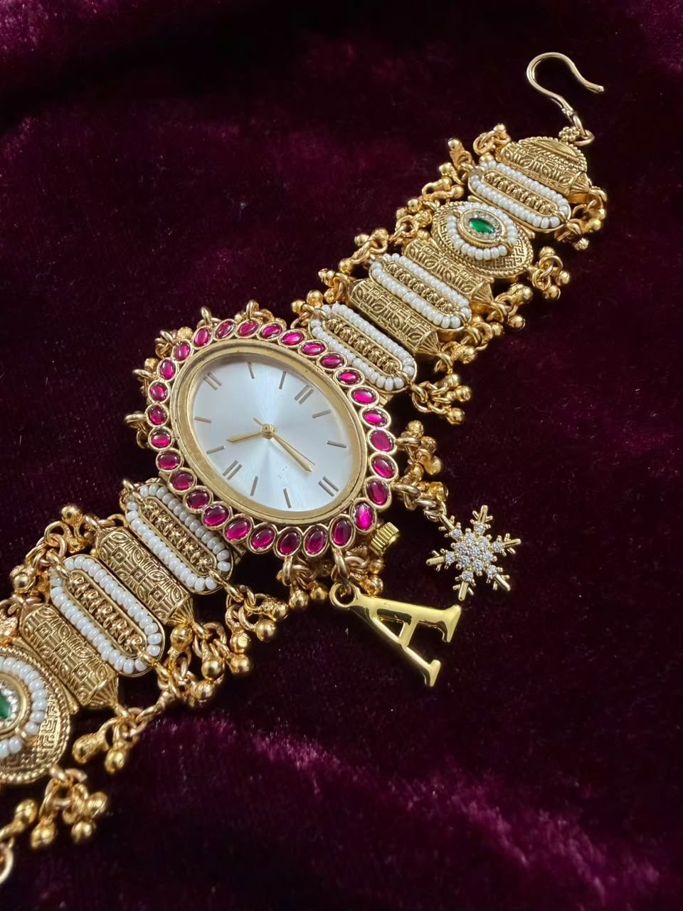 Royal Oval Dial Luxury Watch Rakhi in Premium Swarovski (Free Initial)