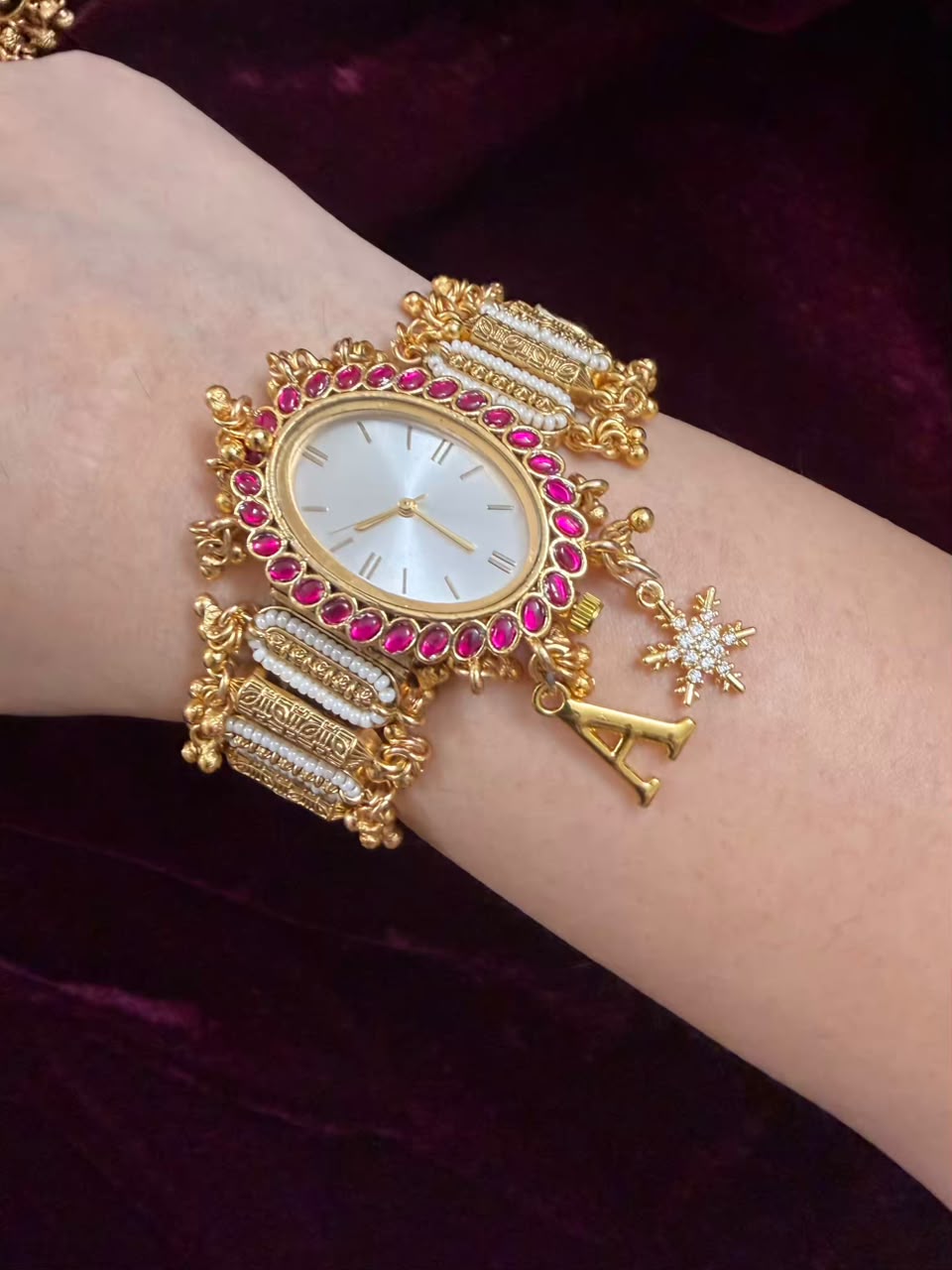 Royal Oval Dial Luxury Watch Rakhi in Premium Swarovski (Free Initial)