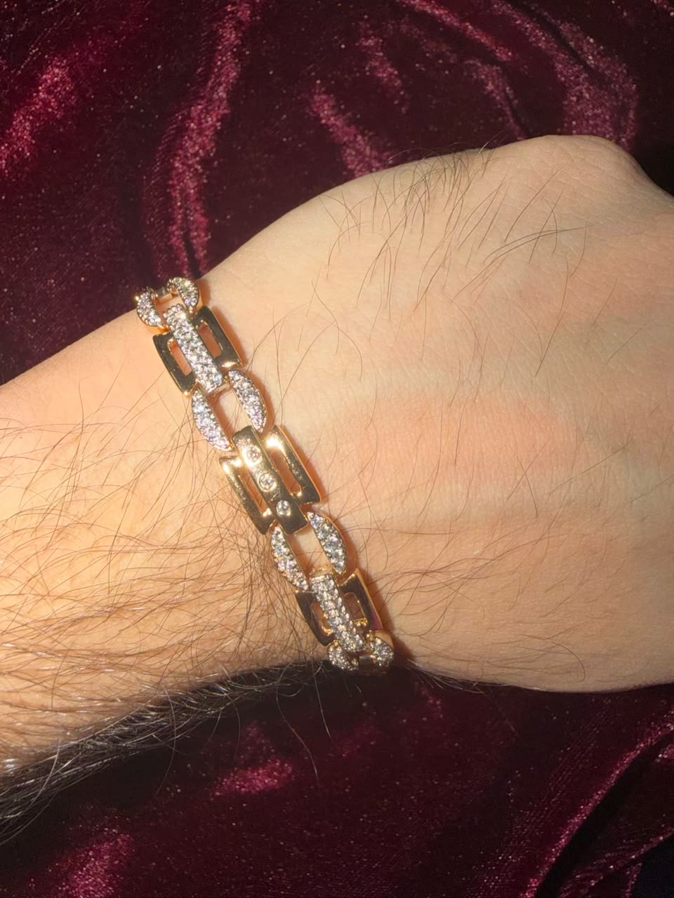 Men's Royal Rose Gold CZ Rakhi Bracelet