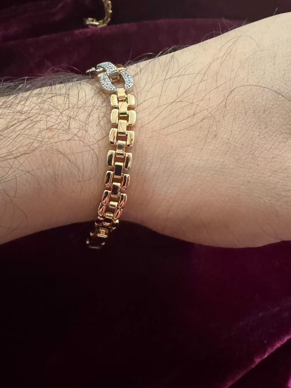 Men's Royal Rose Gold CZ Rakhi Bracelet