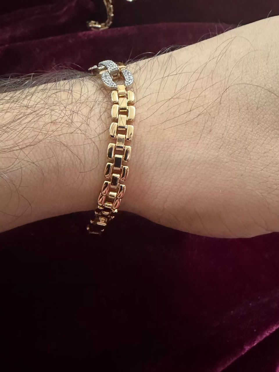 Men's Royal Rose Gold CZ Rakhi Bracelet