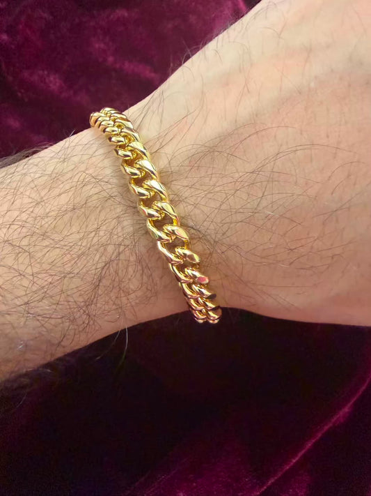 Men's Premium Gold Cuban Rakhi Bracelet