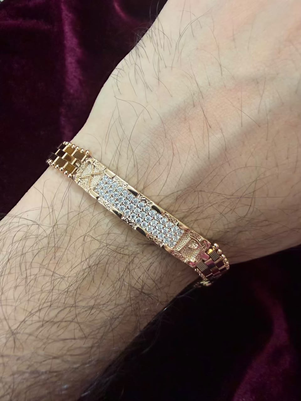 Men's Royal Rose Gold ID Rakhi Bracelet