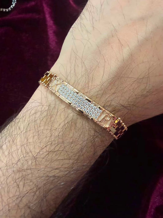 Men's Royal Rose Gold ID Rakhi Bracelet