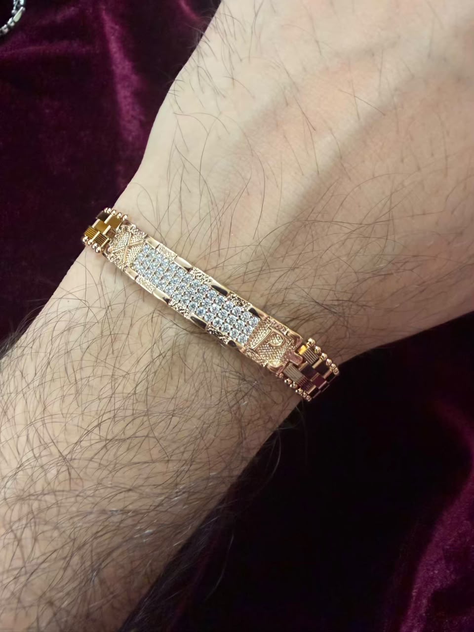 Men's Royal Rose Gold ID Rakhi Bracelet