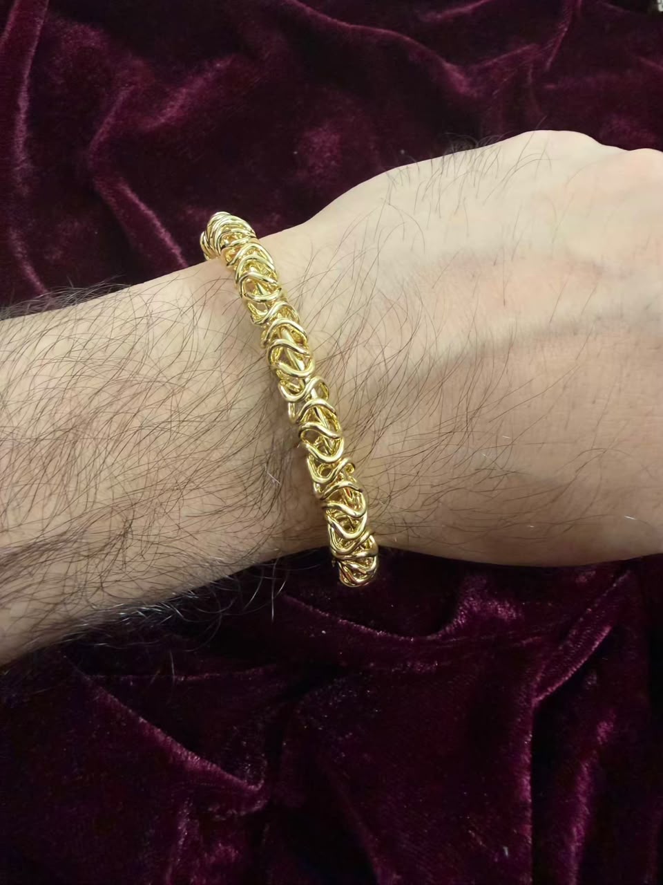 Luxury Gold Byzantine Men's Rakhi Bracelet